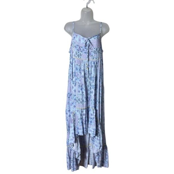 Coco + Carmen Tawny Spaghetti Stripe Dress Medium Beachy Coastal Fairyco… - Picture 2 of 10